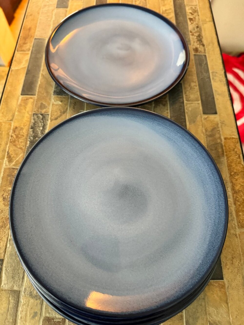 (3) Sango NOVA BLUE 4934 Indigo Denim Blue  7.5" Plate